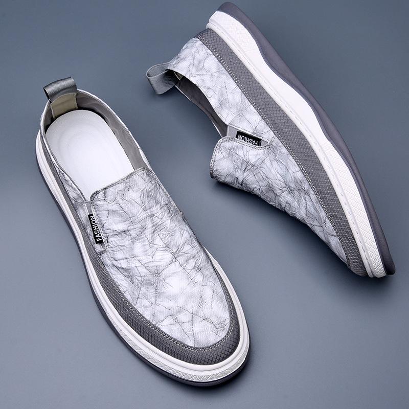 Cloth shoes men's 2025 new spring breathable ice silk quick-drying light casual deodorant men's one-pedal canvas shoes tide
