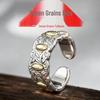 Elegant Retro Seven-Grain Open Ring for Protection, Peace, and Wealth
