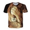 Herren Sommer Street Vielseitiges T-Shirt 3D-Druck Retro Löwe Neu Locker Schnelltrocknend Lässig Atmungsaktiv Kurzärmeliges Oberteil