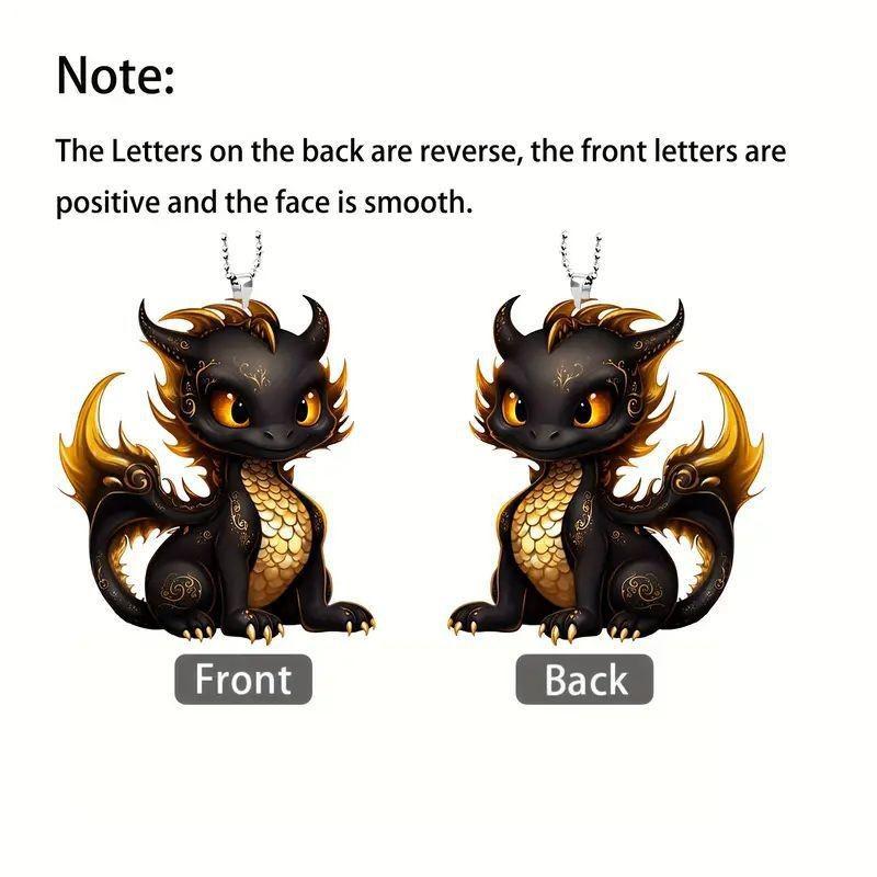 Eyecatching Black Dragon Acrylic Car Charm For Creative Interior Design