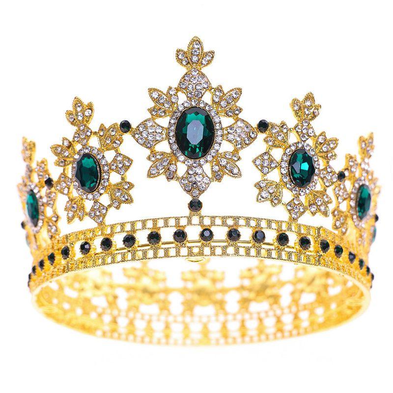 New Arrival Bride Ornament Fashion Crystal Full Circle Big Crown Export Rhinestone Crown Birthday Banquet Marriage Headdress Female
