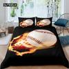 Baseball Duvet Cover Polyester Ball Pattern Sports Theme Player Twin Bedding Set for Teen Baseball Lovers Queen King Quilt Cover