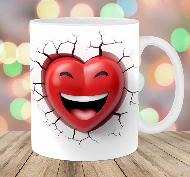 3D Emoji Smiley Ceramic Coffee Mug Tea Cup Funny Face Smiley
