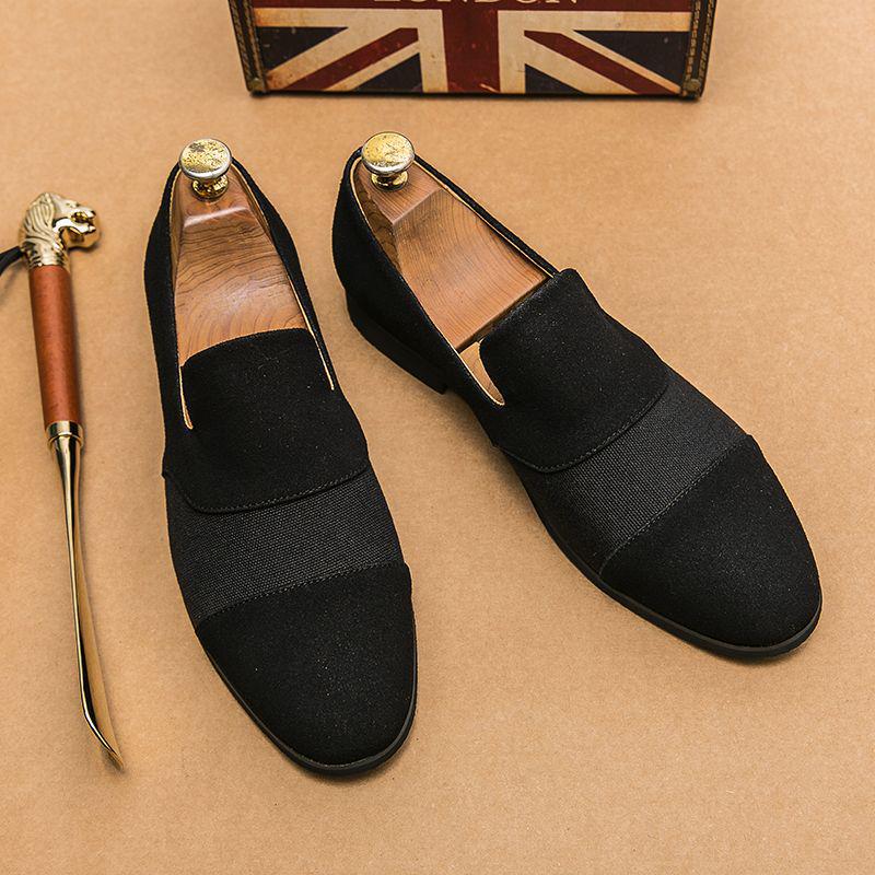 Men's Formal Leather Slip-On Loafers for Business, Mesh Nightclub, Hairstylists, and Driving.
