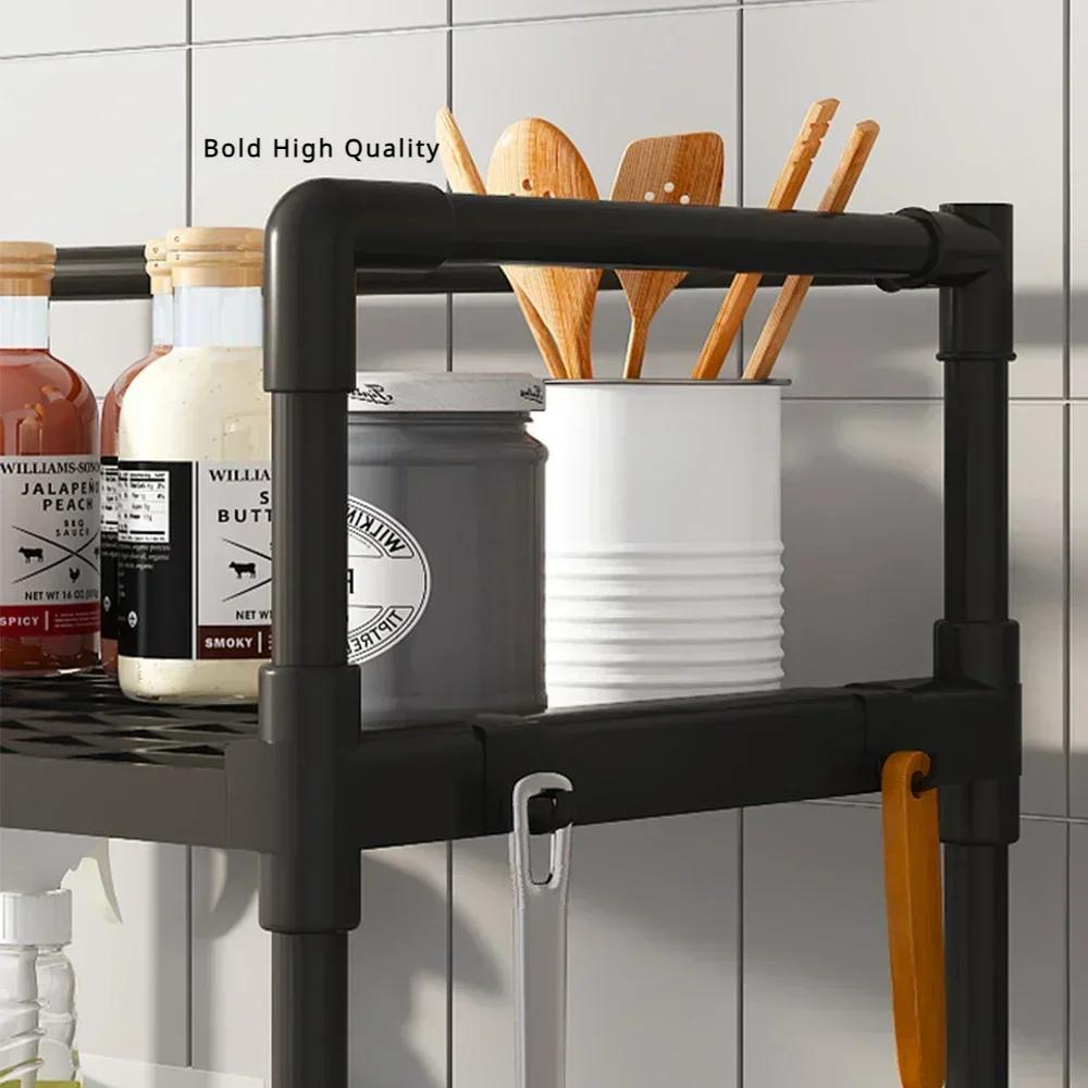 Kitchen 5-Tier Storage Rack Household Storages Organizer Bathroom Shelf Stackable Simple Storage Rack Adjustable Storages Shelf