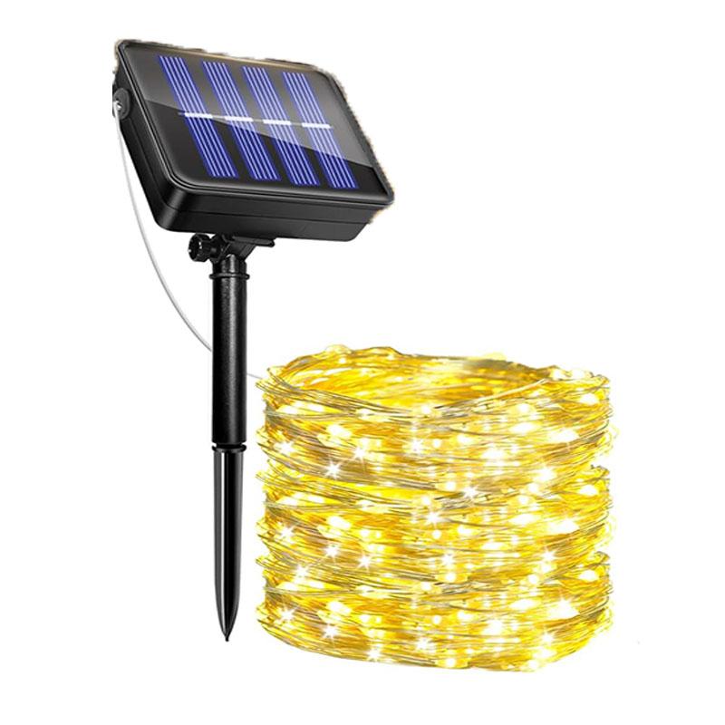 Solar Fairy Lights Outside Waterproof Solar String Lights Outdoor 8 Modes Silver Wire Solar Twinkle Lights Christmas Decor Lamp