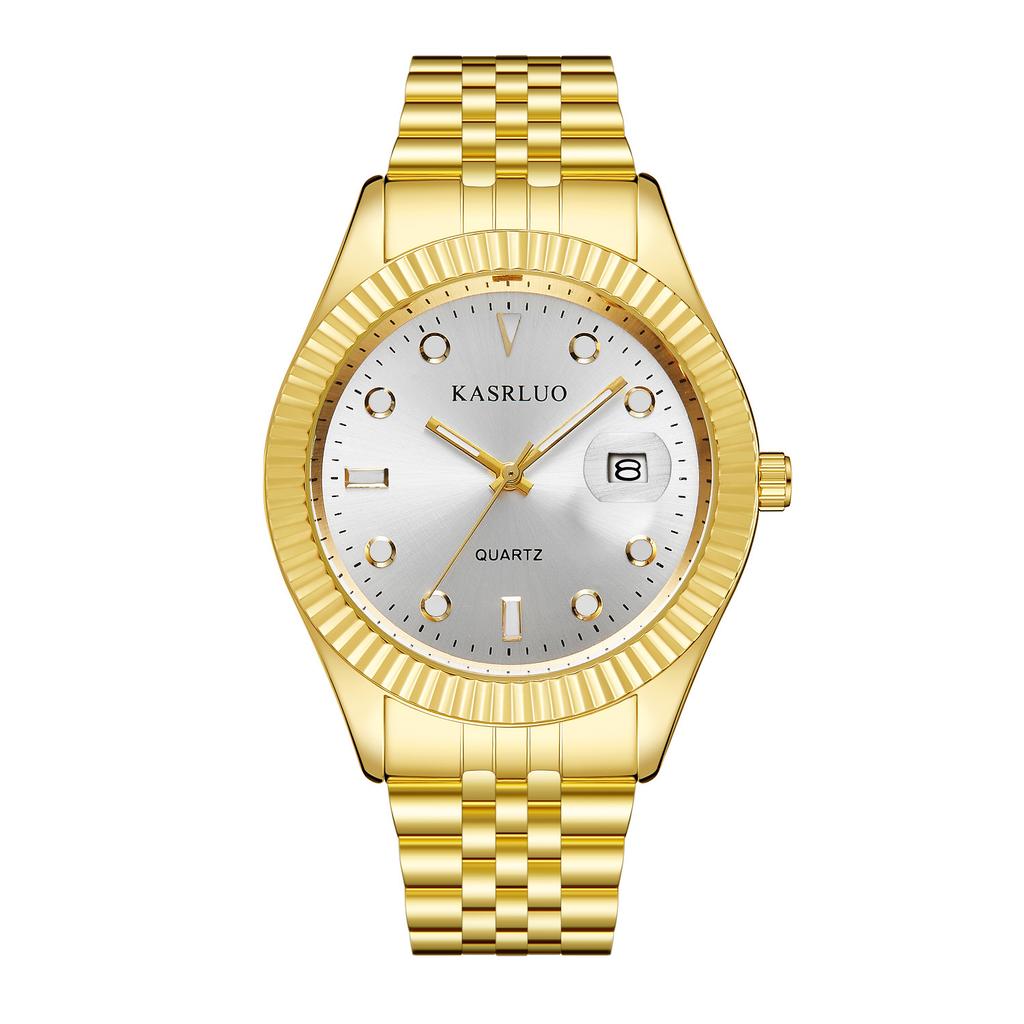 Men'S Watch Business Simple Fashion Trend Calendar Steel Belt High-End Waterproof Men'S Watch Exquisite