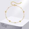 Vnox Stainless Steel Small Beads Anklets, Simple Gold Color 21-26cm Adjustable Chain Foot Bracelet, Fashion Jewelry Gifts