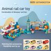 Voiture électrique sur rail Dinosaure Bâtiment Parking Aventure Course Voiture sur rail Jouets Enfants Cerveau Mécanique Interactif Voitures sur rail