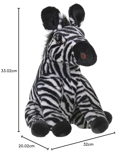 Wild Republic Zebra Plush Toy, Soft and Fluffy, Baby Wild Animal, 12" W20 X D24 X H30cm (19378)