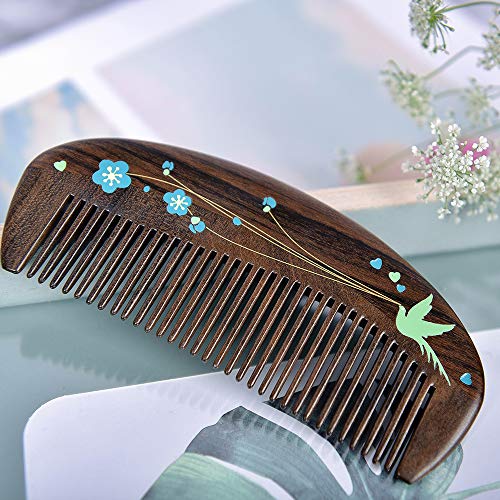 TAN MUJIANG Wooden Comb, Anti-Static, Natural Wood, Made of Green Plum Blossoms