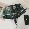 Automatic oil painting umbrella folding female vinyl anti-ultraviolet sunscreen sun umbrella custom logo