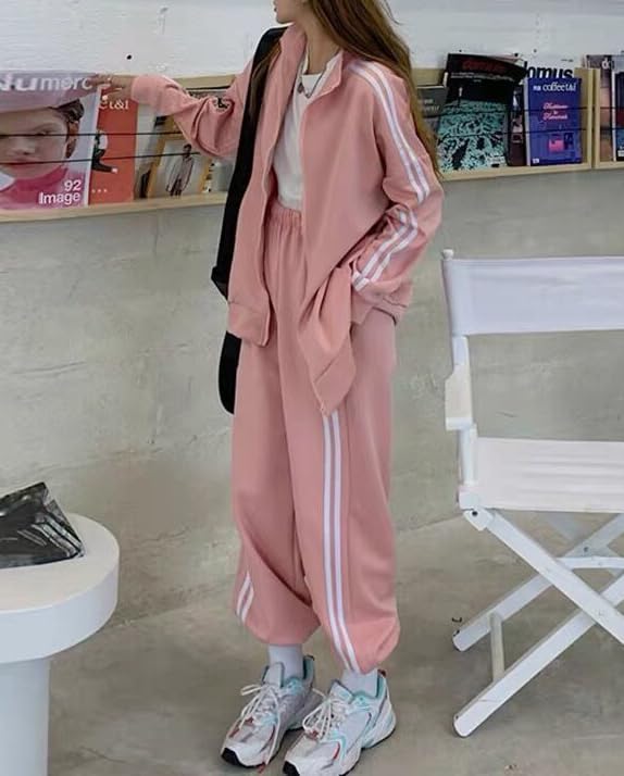 Tracksuit Korean Top and Bottom Loose Plus NTZ011 D.IIZOO Women's Spring/Autumn 2-Piece Set, Style, Set, Sweatshirt, Hoodie, Activewear, Casual,