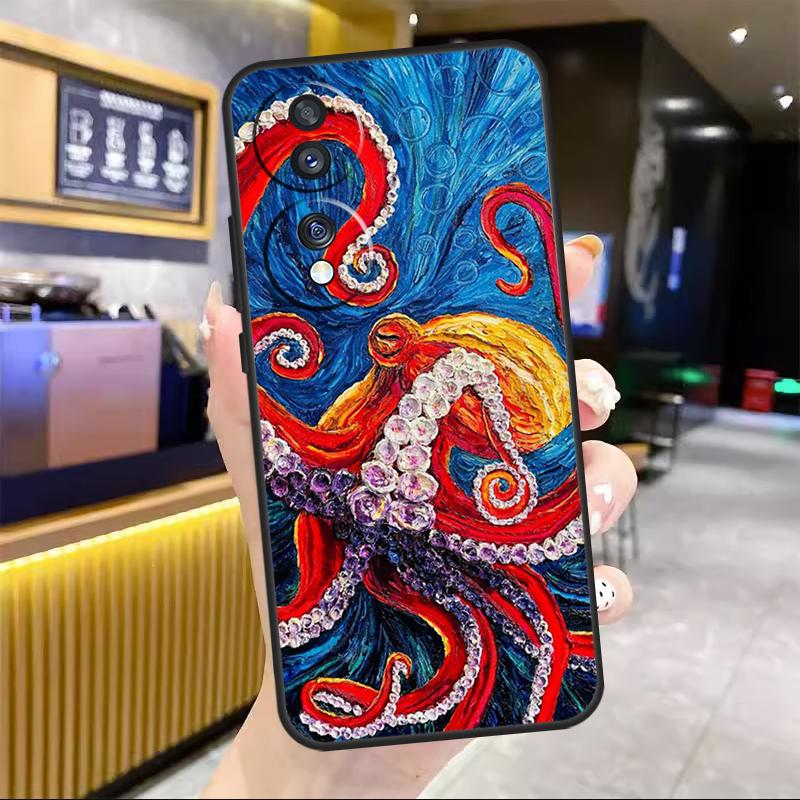 

Octopus Walking For Honor Magic 7 Lite 5 6 8 Pro Case For Honor Win RT X9c X9a X9b X8b X8c 200 400 50 70 90 Honor 400 Lite