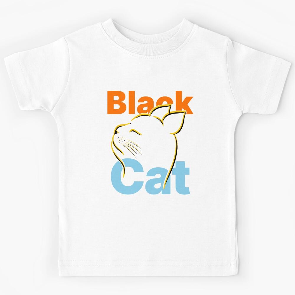 Black Cat Minimal Art Kids T-Shirt 130