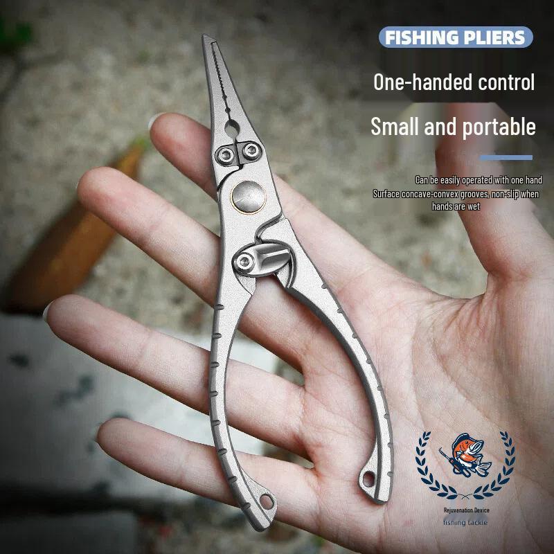 Stainless Steel Multifunctional Fishing Pliers with Line Scissors and Needle-Nose Tweezers