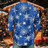 Men's Casual Shirt with Raglan Three-Quarter Length Sleeves Christmas Print Pullover