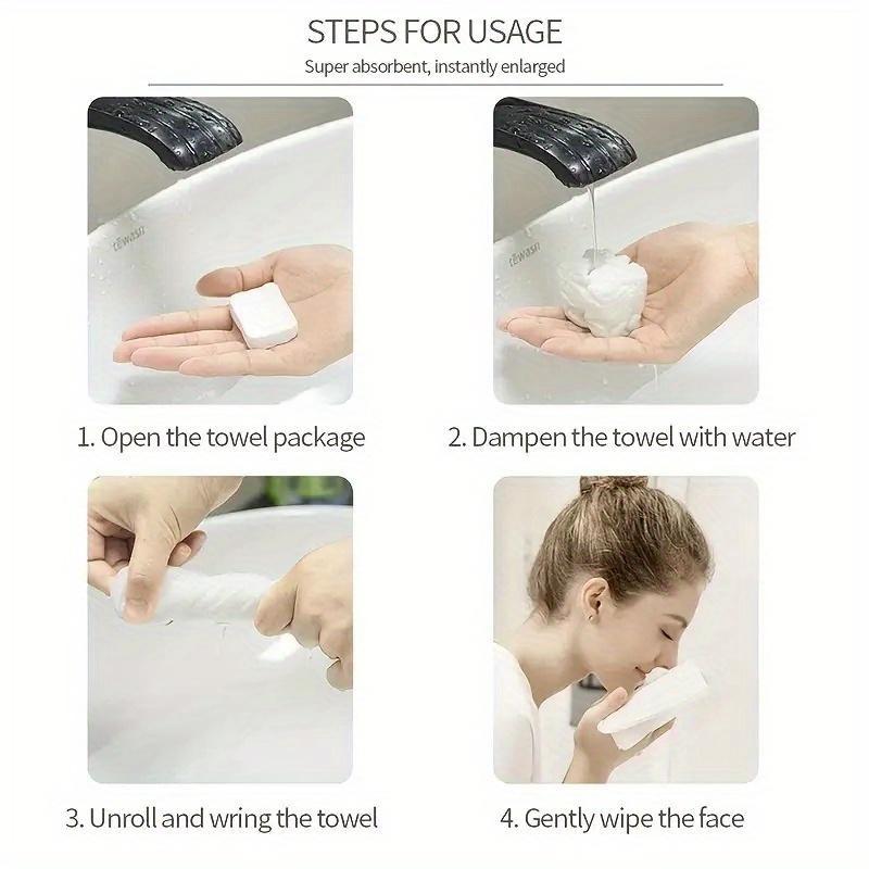 20PCS/pack compressed towel pure cotton travel bag thickened small square towel portable candy cleansing towel compressed disposable face towel