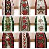 180x33cm Table Runner Christmas Table Cover Tablecloth Snowflakes Flowers Trees