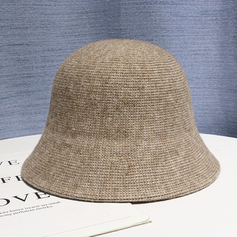 Autumn and Winter Korean Style Knitted Fisherman Hat Japanese Style Casual Wool Bucket Hat Warm Basin Hat