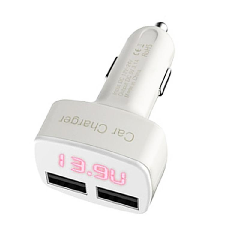 Autoladegerät Dual USB 3.1A 5V 4 in 1 LCD-Display mit Temperatur-/Spannungs-/Strommessgerät Tester Adapter Digitalanzeige Großhandel