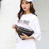 Double Zipper Waist Bag Sports Waist Pack Colorful Printed Small Coin Bags PU Crossbody Bag Running Bags Cycling Shoulder Bags