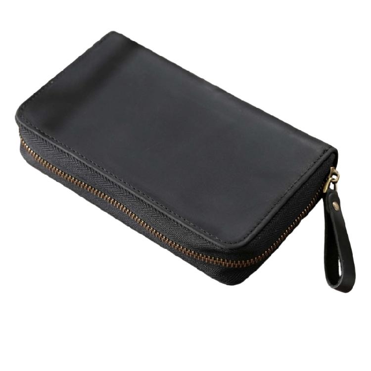 Leather Fountain Pen Case 10 Section Zippered Pencil Bag Fountain Pens Storage Pouches For School Office Supplies
