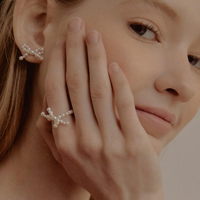 TATIANA Lovely Pearl Ribbon Ring CR1821