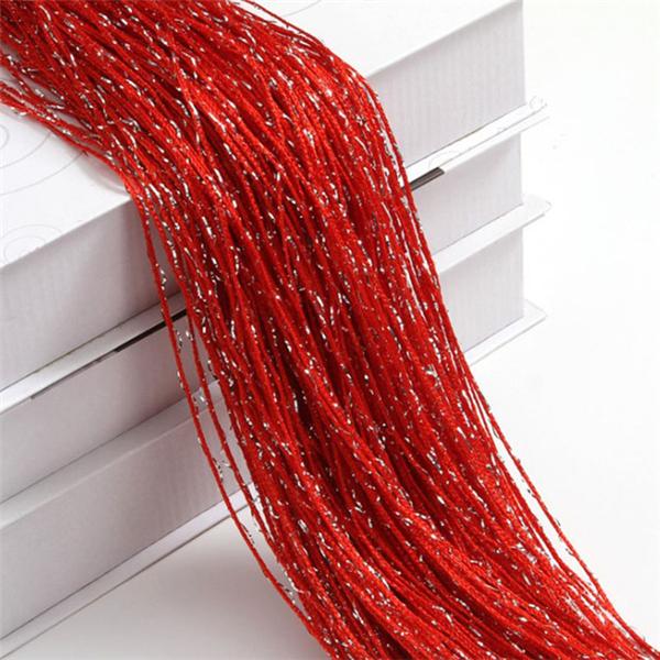 Luxury Glitter String Door Curtain Beads Room Dividers Beaded Fringe Polyester Fabric Shiny Tassel Line Curtains Window Panel Valance Wedding DIY