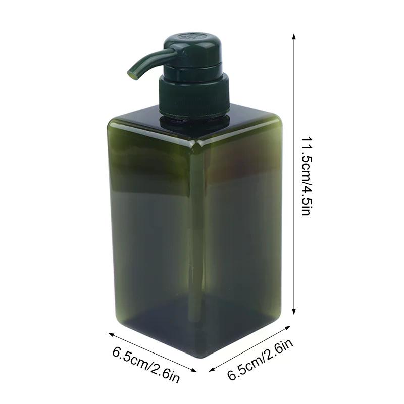 450ml Refillable Square Body Lotion Bottle Plastic Press Pump For Shower Gel Shampoo Liquid Soap Durable Refillable Container