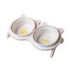 Cervical Protection Ceramic Cat Bowl with Stand Double Bowl Cat Feeding Dish  Water
