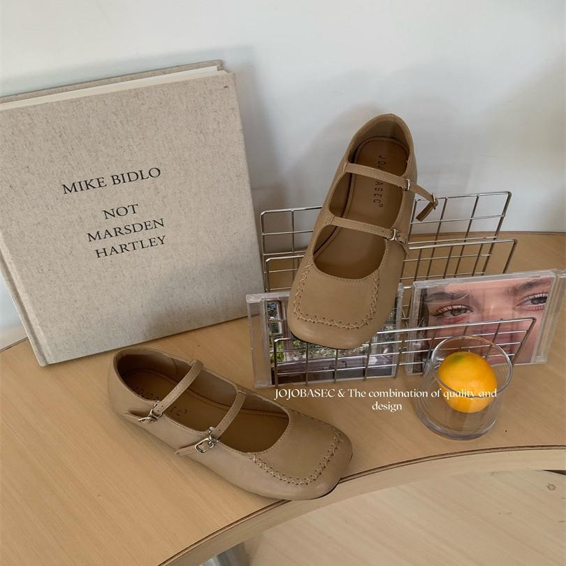 Flat single shoes women's grandma shoes 2025 new early spring shallow mouth Doudou shoes gentle wind with skirt Mary Jane shoes