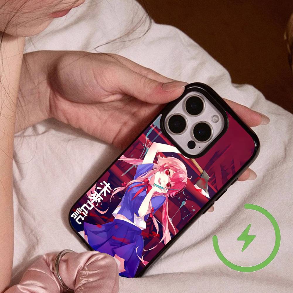 

Future Diary Гасай Юно Магнитный Для Magsafe Беспроводная Зарядка Чехол для Телефона Для iPhone 17 Air 16 15 Plus 14 13 12 11 Pro Max iPhone 12pro max