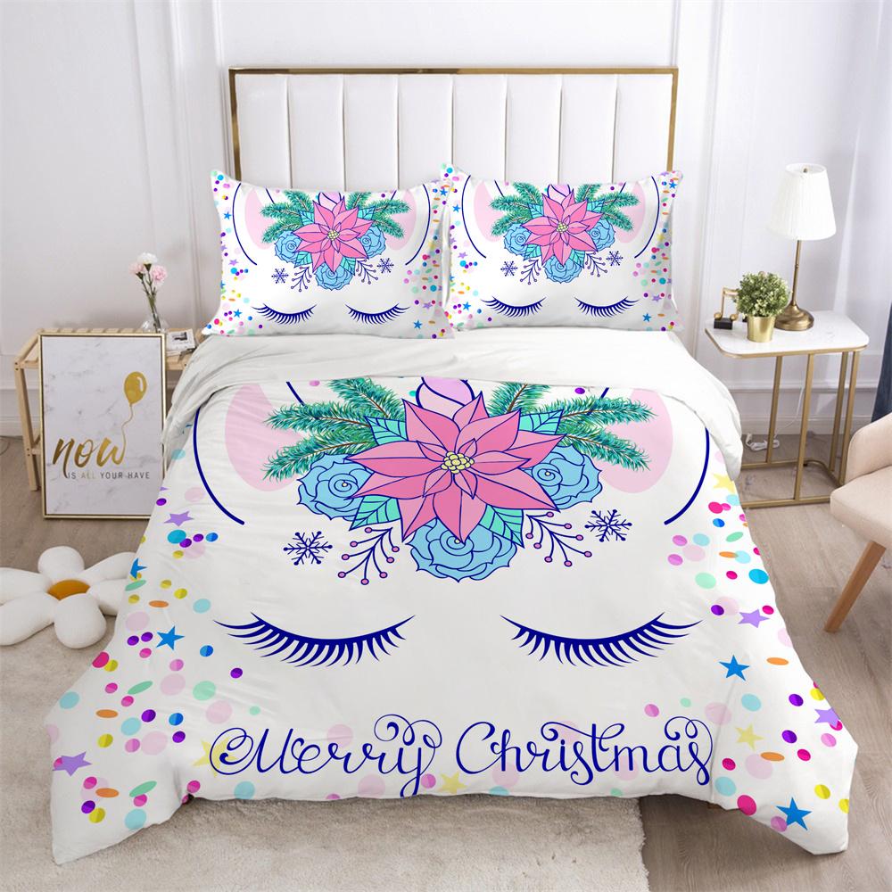 

Постельное белье с принтом единорога, покрывала для подростков, двуспальный комплект постельного белья, чехол из микрофибры, высококачественное домашнее постельное белье EU Single 135x200cm