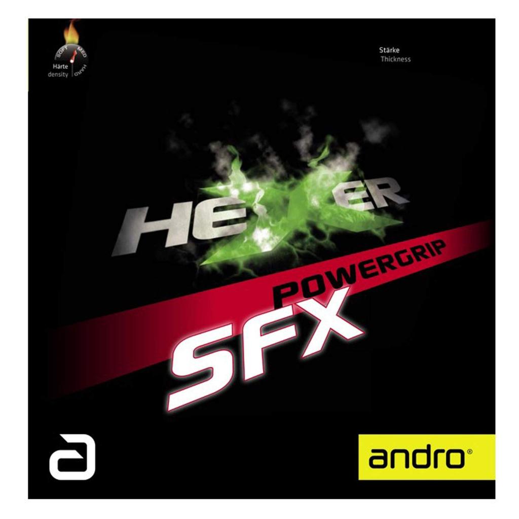 Andro Table Tennis Rubber HEXER POWERGRIP SFX Power Grip Back Soft Tension Black 112295 (Hexer SFX) (Spin) 1.7