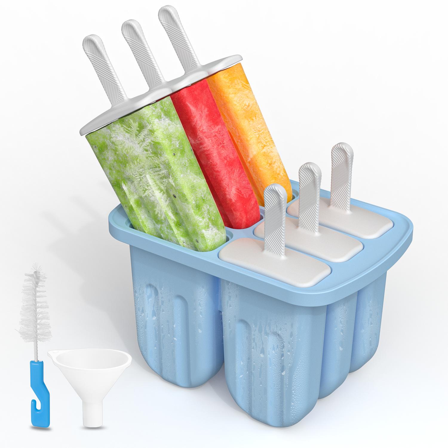 

Silicone Popsicle Mold 6 Cavity Popsicles Molds Silicone Popsicle Maker Mold Ice Pop Mold Frozen Juice Milk Ice Cream Make Tools синий