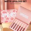6 Pcs/1 Box Lip Gloss Set Liquid Lip Rouge Matte Lipstick Waterproof Lip Glaze Easy To Color
