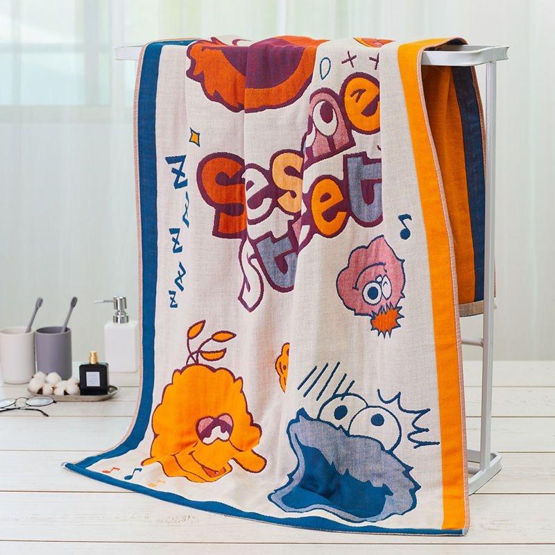 Cartoon Katze Badetuch 80*160cm Reine Baumwolle Saugfähiges Badetuch 5-lagige Baumwollgaze Superweiches Hautfreundliches und Bequemes Badetuch