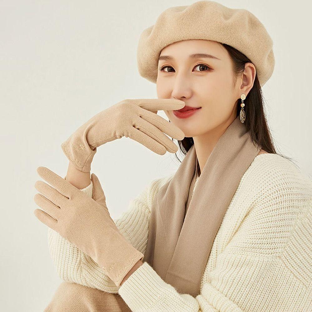 Touchscreen Warm Gloves Thickened Thermal Mittens Fashion Cold Weather Gloves  for Women