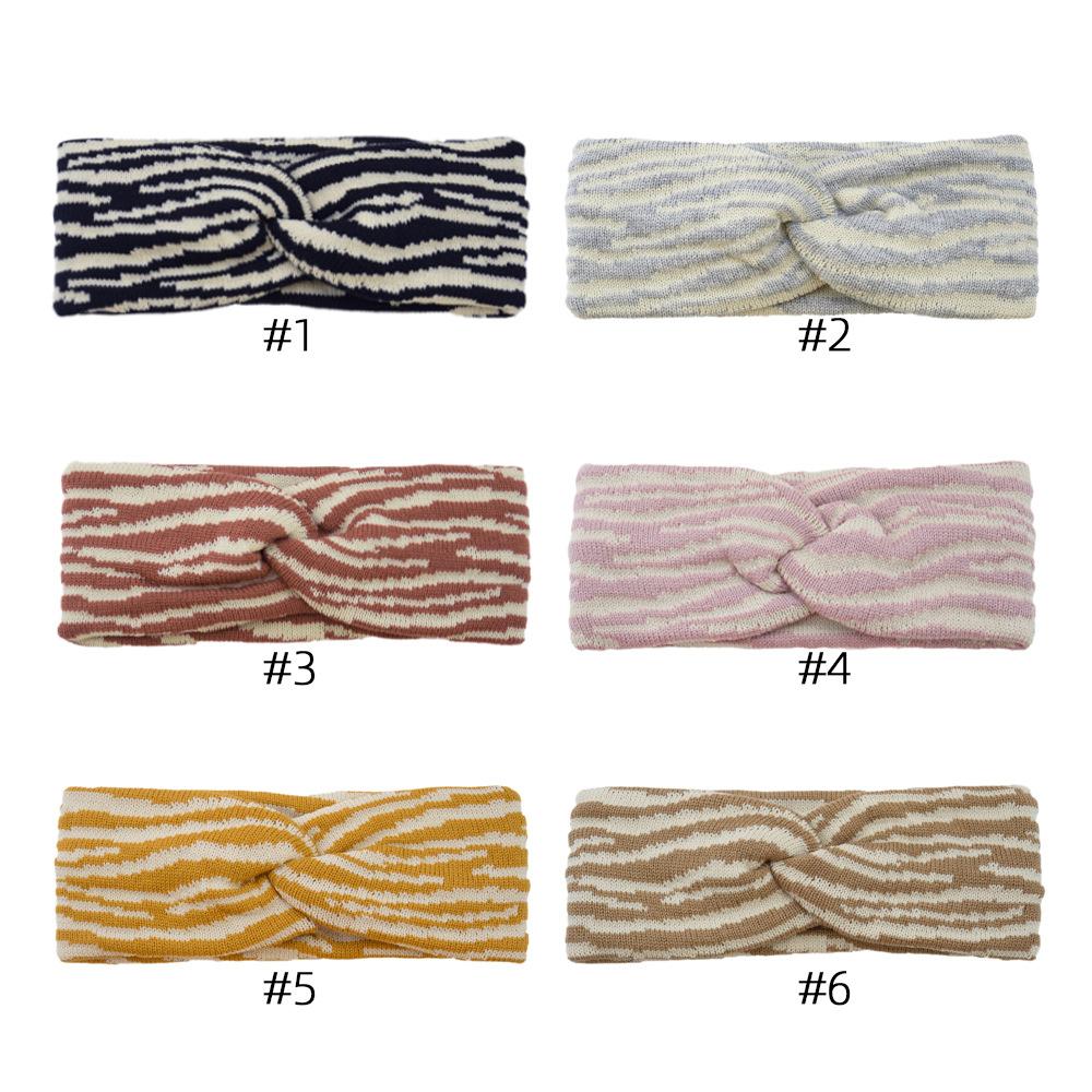 Striped Knit Headband for Women Crochet Ear Warmer Soft Warm Turban Headwrap Stretch Headbands Winter Hair Accessories
