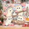 DIY Paint By Numbers Kit Cute Kittens On Tree Branches 20x20cm Canvas Art Set for Home Wall Decoration and Crafting