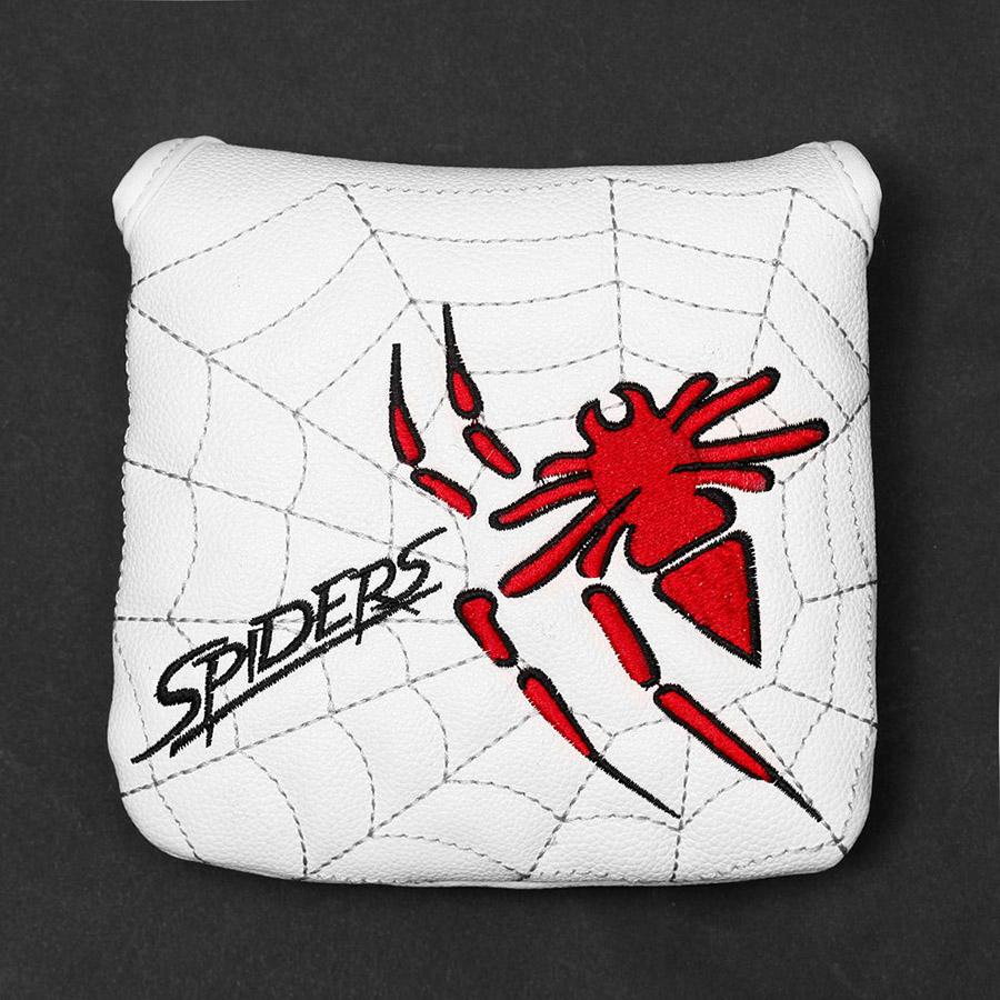 

Spider Embroidery Golf Club Square Mallet Putter Head Cover Magnetic White
