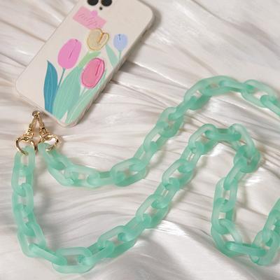 New Phone Chain Accessory Detachable Parts Neon Candy Matte Crossbody Resin Luxury Strap Phone Case Chains Acrylic Shoulder Lanyard Hanging Chain