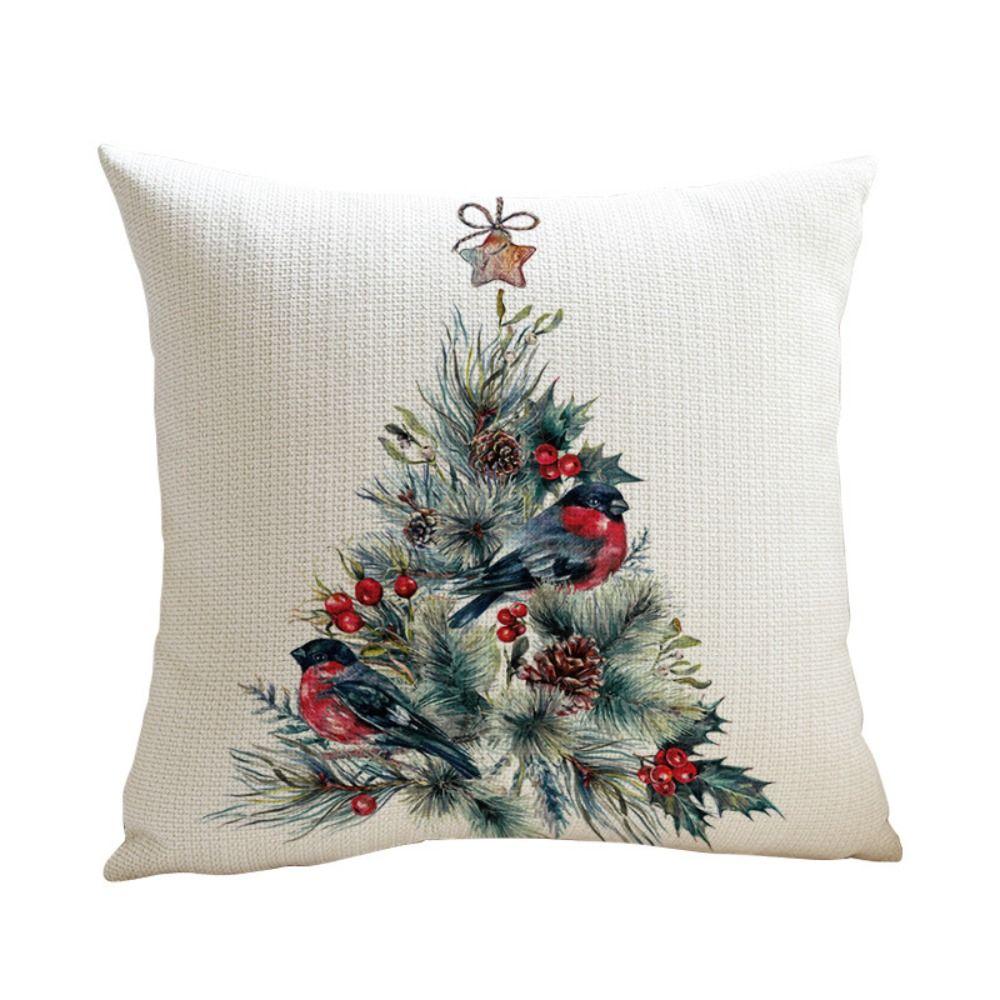 Flax Merry Christmas Pillow Cover Luxury Xmas Throw Pillow Case Christmas Cushion Cover  Bed
