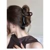 Simple Coffee Color Large Hair Claw Durable Shark Clip Elegant Back Head Updo Hair Clip Women Summer Daily Hair Accessories