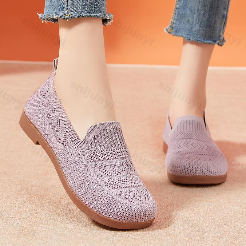 Women's Shoes 2025 Spring Summer New Breathable Mesh Hollow Casual Shoes Non Slip Comfortable Flats Women Slip on Loafers