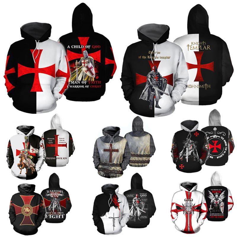 Cross Knight Cosplay Sweatshirt Soft Comfortable Unisex 3d Printed Hoodie Jacket For Medieval Style