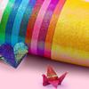 50pcs Multi-functional Laser Pearl Origami Paper Square Glitter Shining Handmade Craft Paper Sparkling Shiny Paper