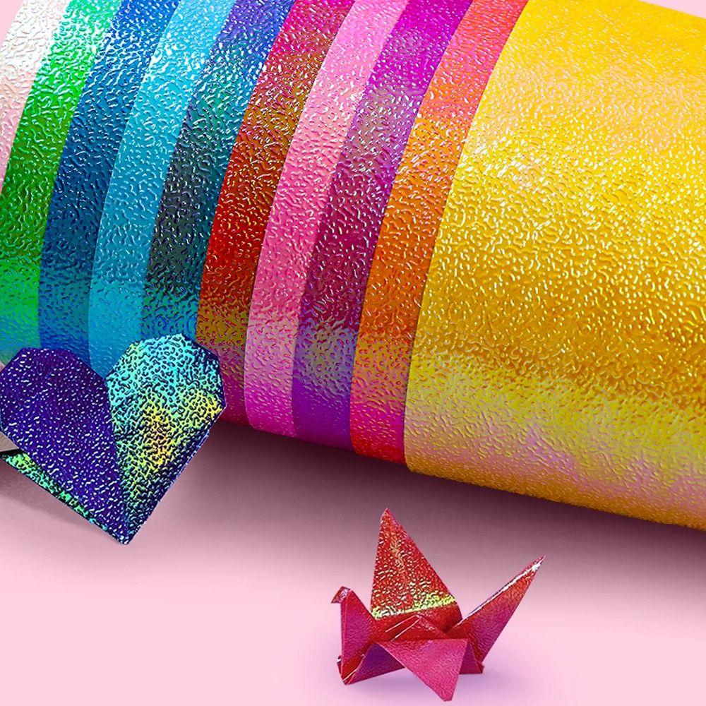 50pcs Multi-functional Laser Pearl Origami Paper Square Glitter Shining Handmade Craft Paper Sparkling Shiny Paper