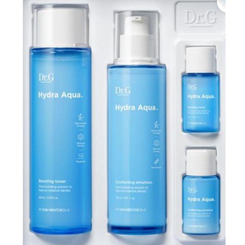 

Dr.G Hydra Aqua Skin Care 2-Set (Boosting Toner 200ml + Comforting Emulsion 150ml + 2 Free Gifts)